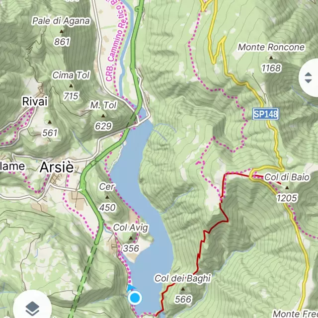 Camminata lungo il Lago del Corlo ad Arsiè. Percorso ad anello.